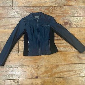 Faux Leather Jacket Maurices Black Small NEW Zip Front